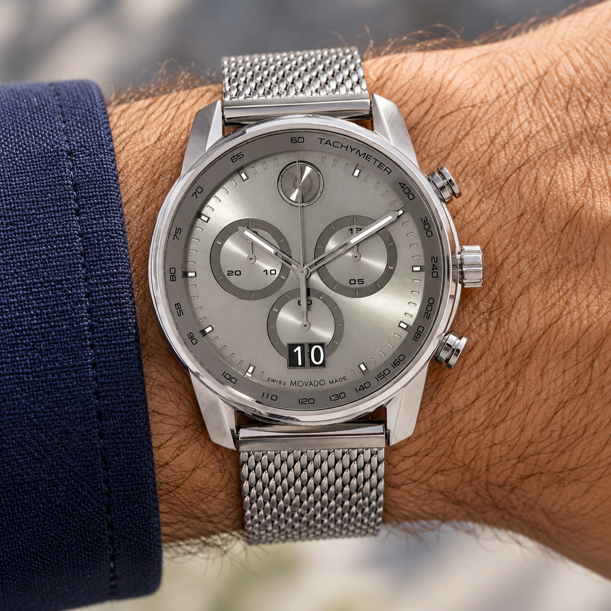 Movado BOLD Verso Chronograph 48mm Grey Dial Men's Watch 3600910 — wrist alternate