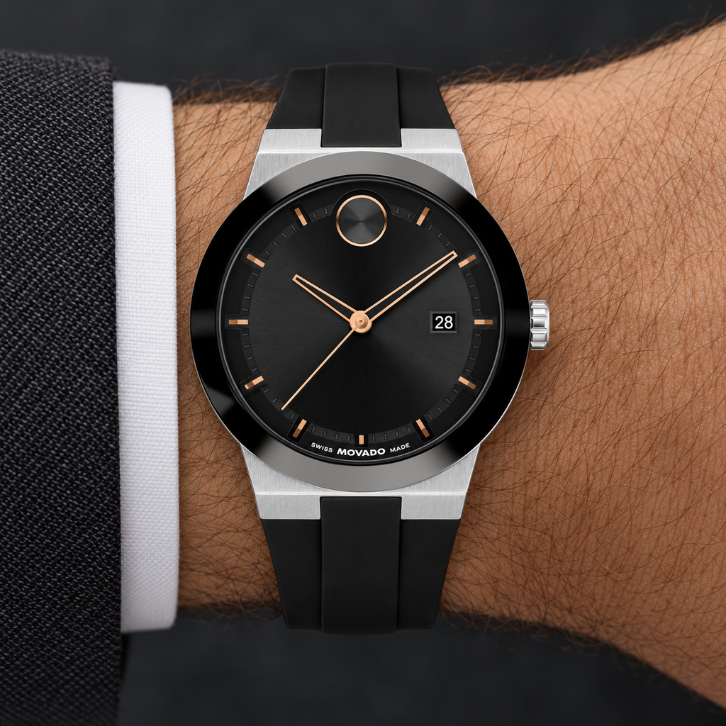 Movado BOLD Fusion 42.3mm Black Dial Men's Watch 3601079 — wrist
