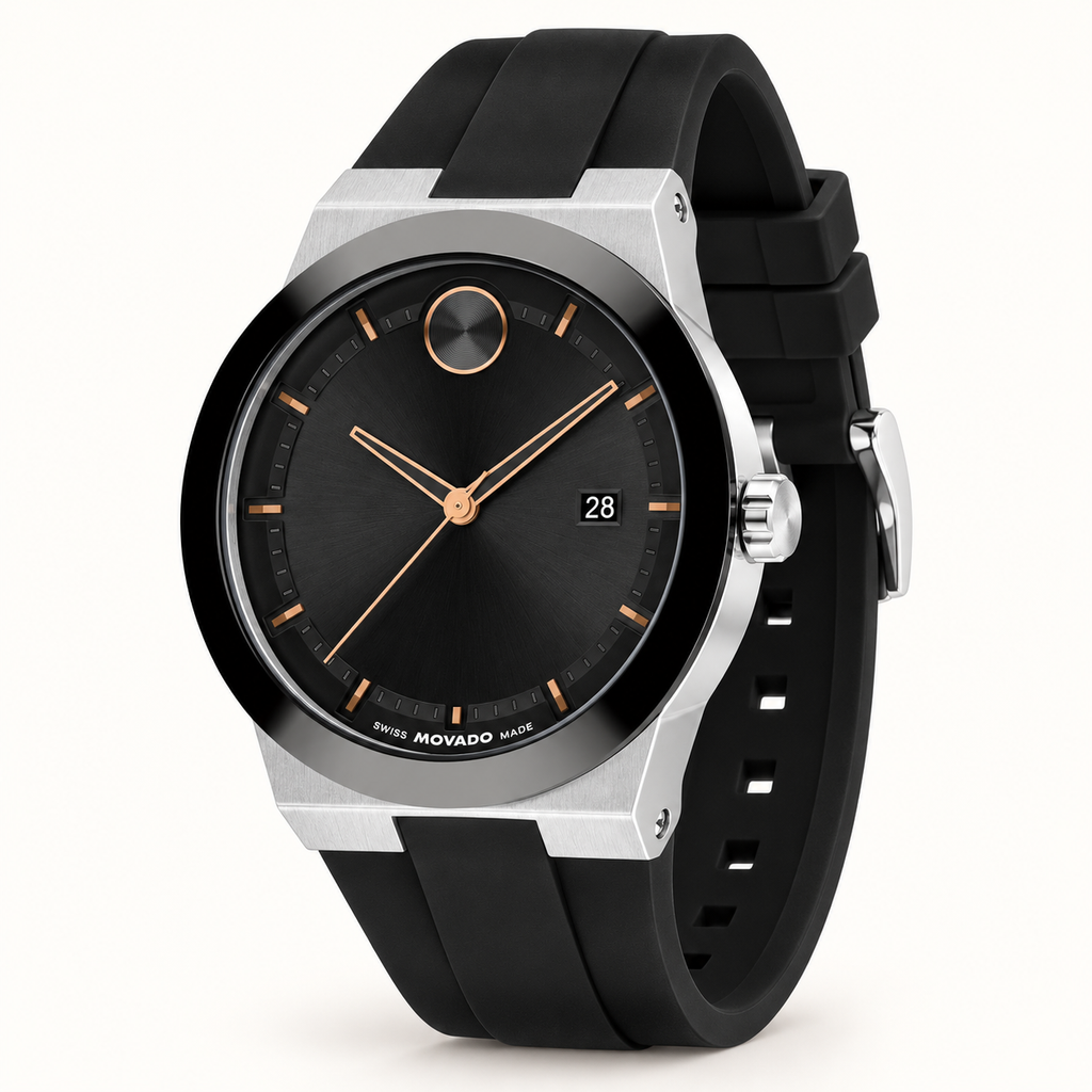Movado BOLD Fusion 42.3mm Black Dial Men's Watch 3601079 — three quarter