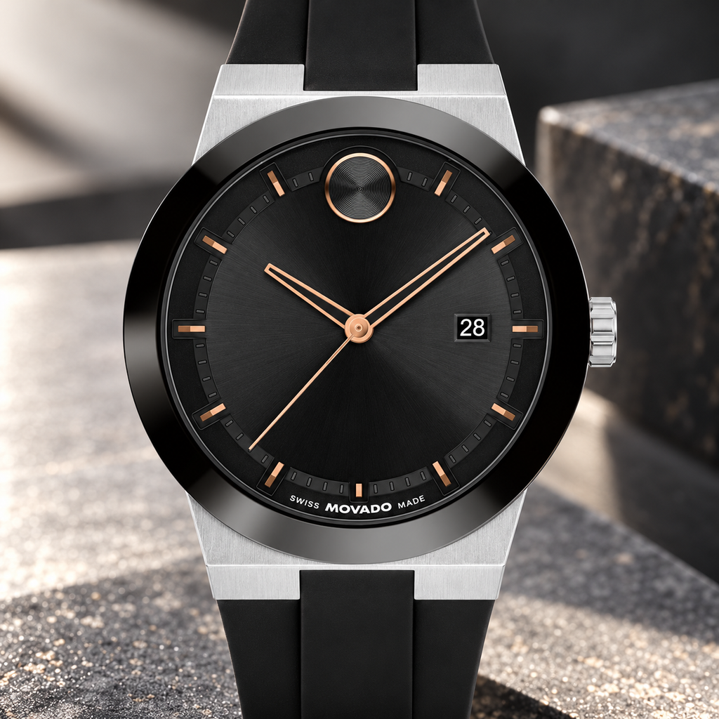 Movado BOLD Fusion 42.3mm Black Dial Men's Watch 3601079 — dial detail