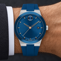 Movado BOLD Fusion 42.3mm Blue Dial Men's Watch 3601193 — wrist