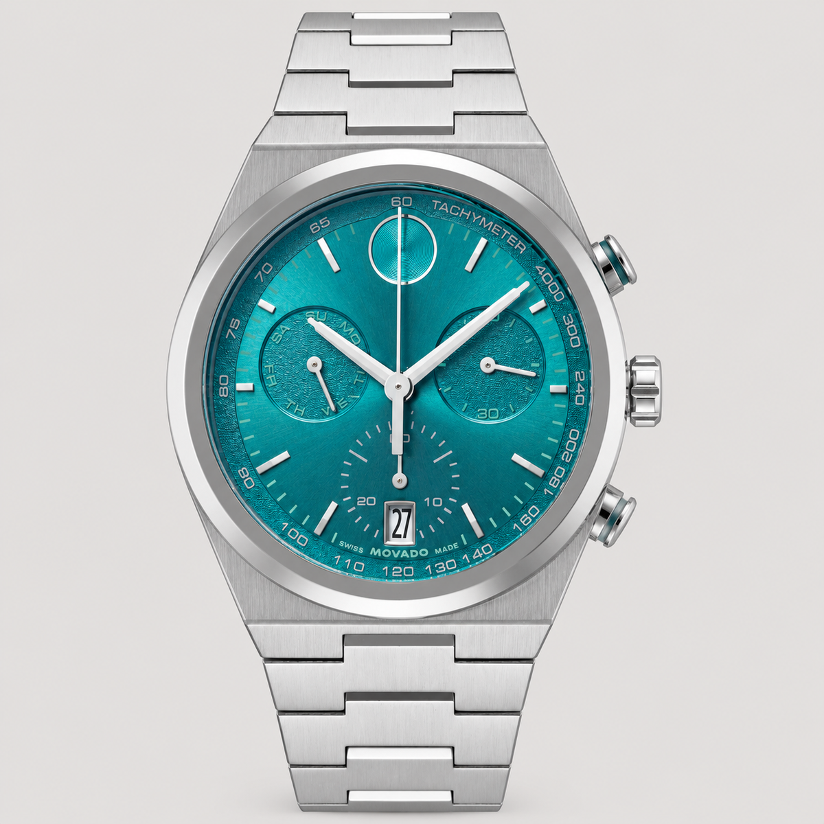 Movado BOLD Quest Chronograph 42mm Green Dial Men's Watch 3601200 — front