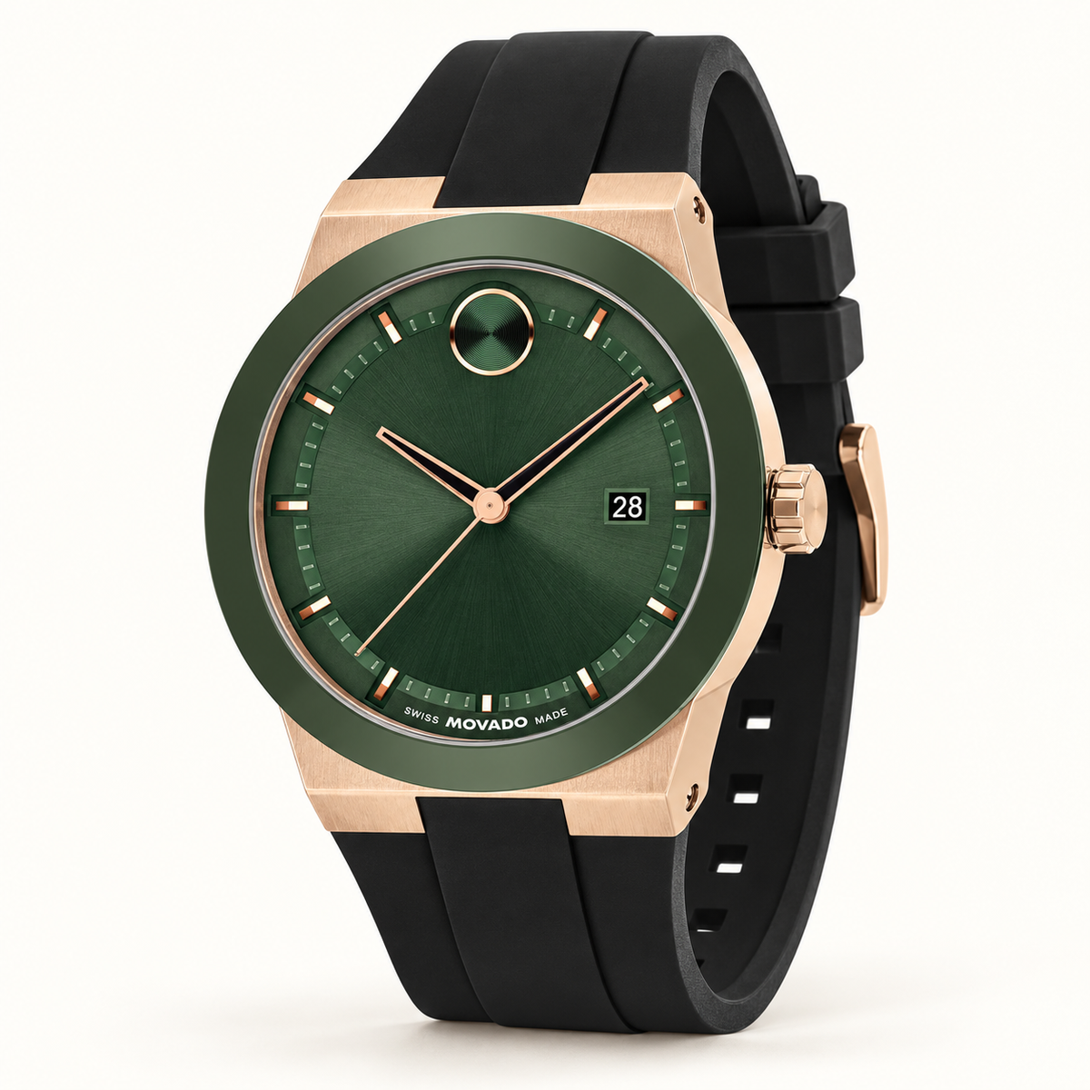 Movado BOLD Fusion 42.3mm Green Dial Men's Watch 3601296 — three quarter