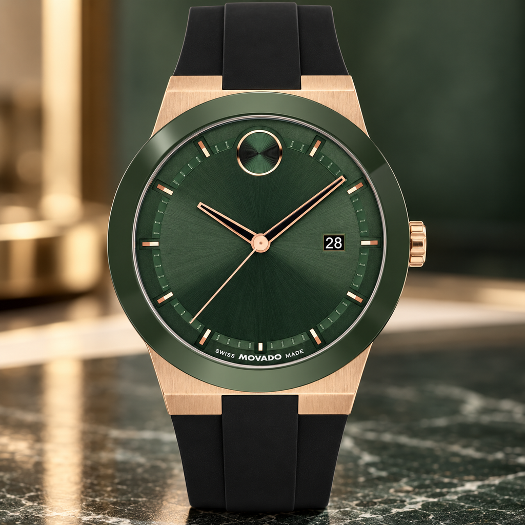 Movado BOLD Fusion 42.3mm Green Dial Men's Watch 3601296 — dial detail