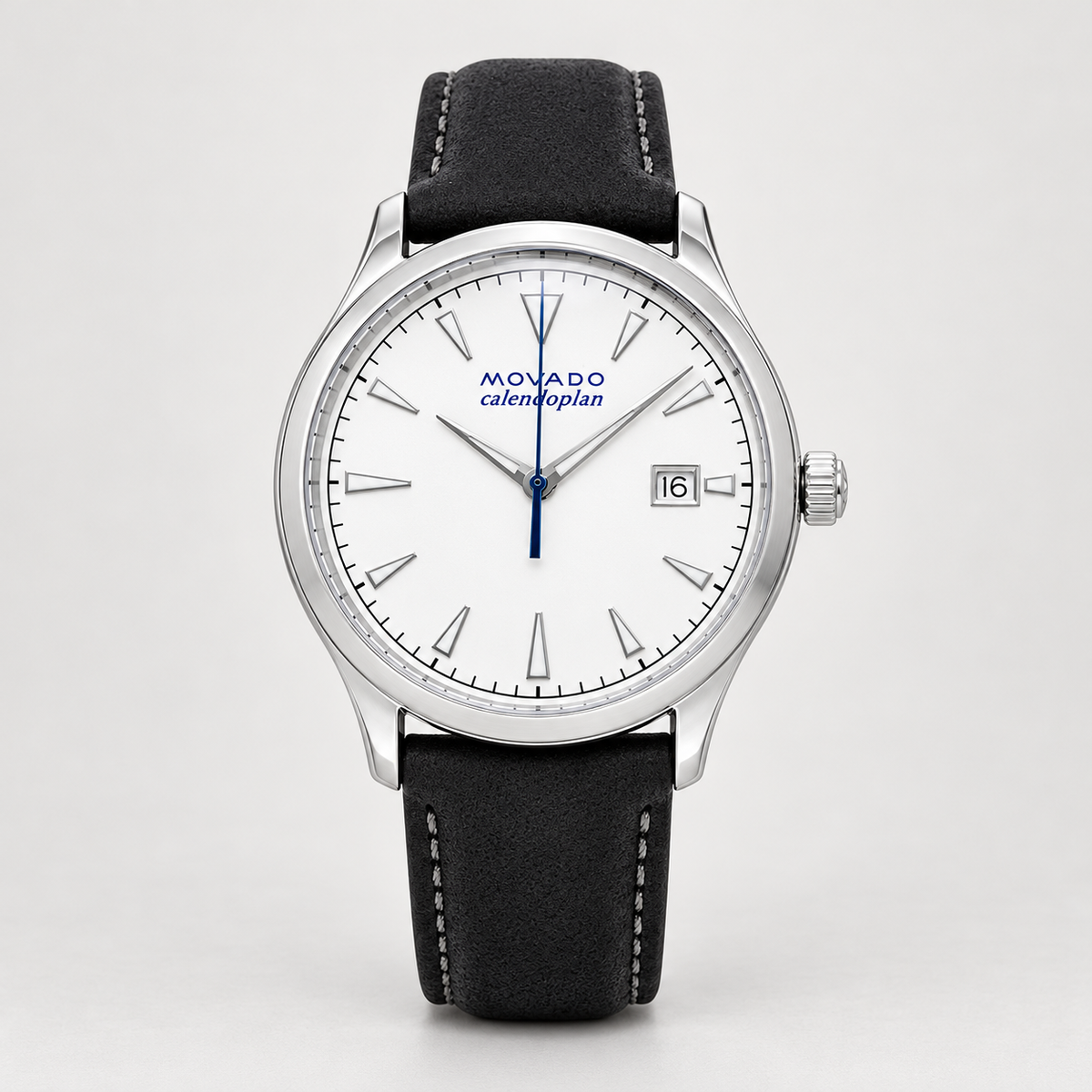 Movado Heritage Calendoplan 40mm White Dial Men's Watch 3650002 — front