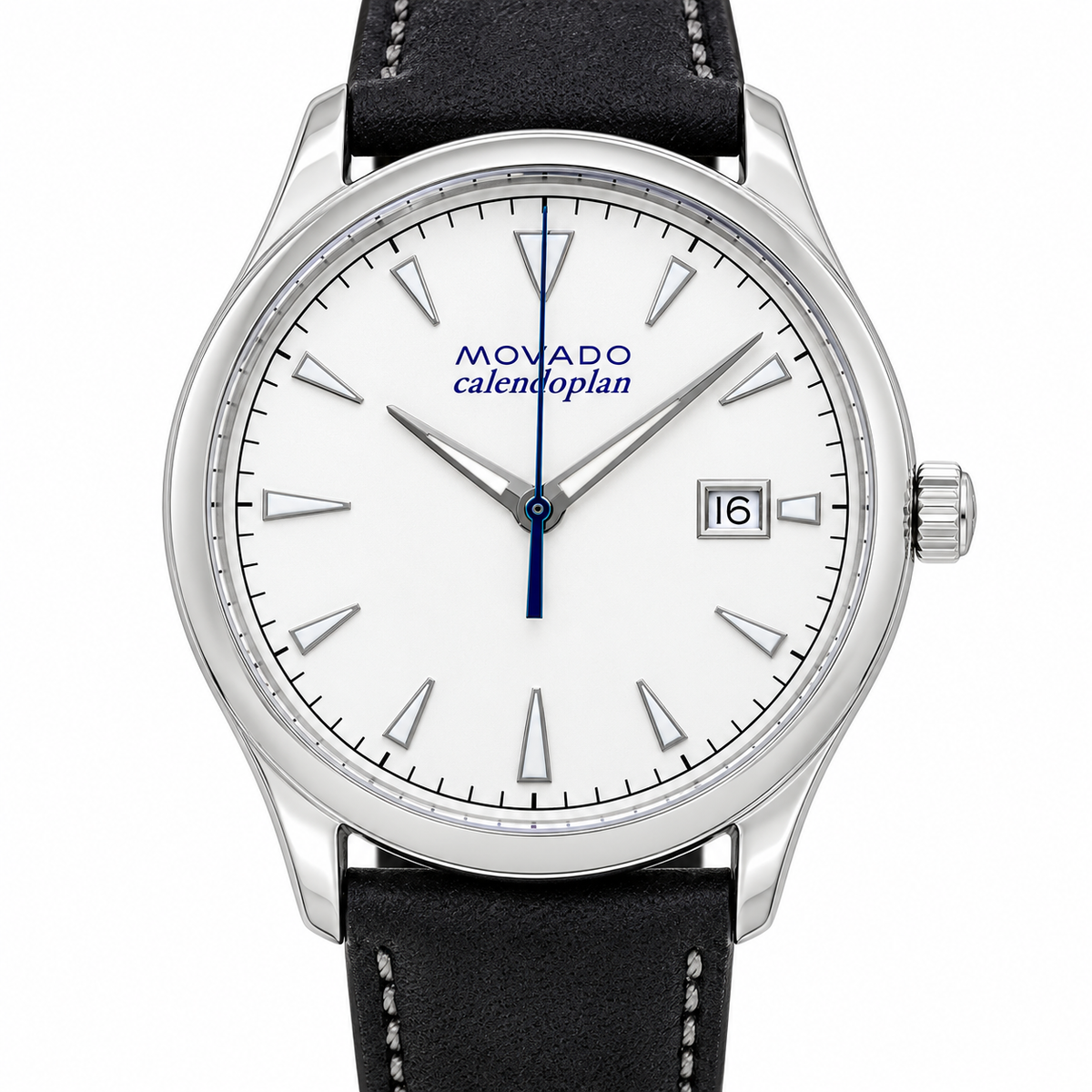 Movado Heritage Calendoplan 40mm White Dial Men's Watch 3650002 — dial detail