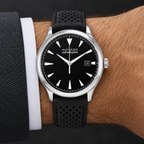 Movado Heritage Calendoplan 40mm Black Dial Men's Watch 3650004 — wrist