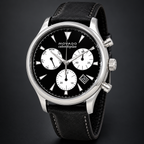 Movado Heritage Calendoplan Chronograph 43mm Black Dial Men's Watch 3650005 — three quarter