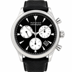Movado Heritage Calendoplan Chronograph 43mm Black Dial Men's Watch 3650005 — dial detail