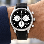 Movado Heritage Calendoplan Chronograph 43mm Black Dial Men's Watch 3650005 — wrist alternate