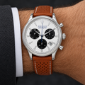Movado Heritage Calendoplan Chronograph 43mm White Dial Men's Watch 3650008 — wrist