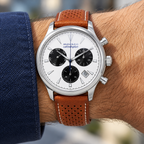 Movado Heritage Calendoplan Chronograph 43mm White Dial Men's Watch 3650008 — wrist alternate