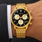 Movado Heritage Calendoplan Chronograph 43mm Black Dial Men's Watch 3650015 — wrist