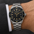 Movado Heritage Calendoplan S 43mm Black Dial Men's Watch 3650095 — wrist