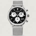Movado Heritage Calendoplan Chronograph 43mm Black Dial Men's Watch 3650097 — front