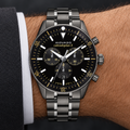Movado Heritage Calendoplan S Chronograph 42mm Black Dial Men's Watch 3650125 — wrist