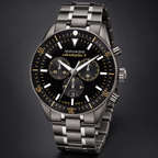Movado Heritage Calendoplan S Chronograph 42mm Black Dial Men's Watch 3650125 — three quarter