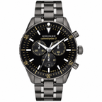 Movado Heritage Calendoplan S Chronograph 42mm Black Dial Men's Watch 3650125 — dial detail