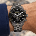 Movado Heritage Calendoplan S Chronograph 42mm Black Dial Men's Watch 3650125 — wrist alternate