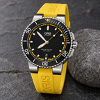 Oris Aquis Date 43mm Black Yellow Chapter Dial Yellow Rubber Automatic Men's Watch – stone still life