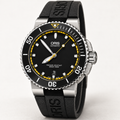 Oris Aquis Date 43mm Black Yellow Dial Black Rubber Automatic Men's Watch – studio