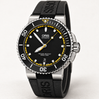 Oris Aquis Date 43mm Black Yellow Dial Black Rubber Automatic Men's Watch – studio