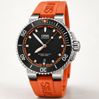 Oris Aquis Date 43mm Black Orange Chapter Dial Orange Rubber Automatic Men's Watch – studio