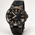 Oris Aquis Date 43mm Black Orange Dial Grey PVD Black Rubber Automatic Men's Watch – studio