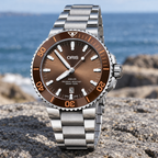 Oris Aquis Date 43.5mm Brown Dial Steel Automatic Men's Watch – coastal lifestyle