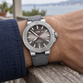 Oris Aquis Date Relief 43.5mm grey dial grey leather strap – wrist lifestyle