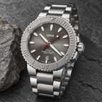 Oris Aquis Date Relief 43.5mm Grey Dial Steel Automatic Men's Watch – stone still life