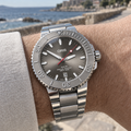 Oris Aquis Date Relief 43.5mm Grey Dial Steel Automatic Men's Watch – wrist lifestyle