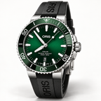 Oris Aquis Date 43.5mm Green Dial Black Rubber Automatic Men's Watch – studio