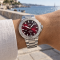 Oris Aquis Date Relief Cherry 43.5mm Red Dial Steel Automatic Men's Watch – wrist lifestyle