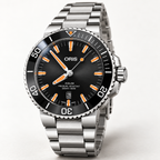 Oris Aquis Date 43.5mm Black Orange Dial Steel Automatic Men's Watch – studio