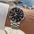 Oris Aquis Date 43.5mm Black Orange Dial Steel Automatic Men's Watch – wrist lifestyle
