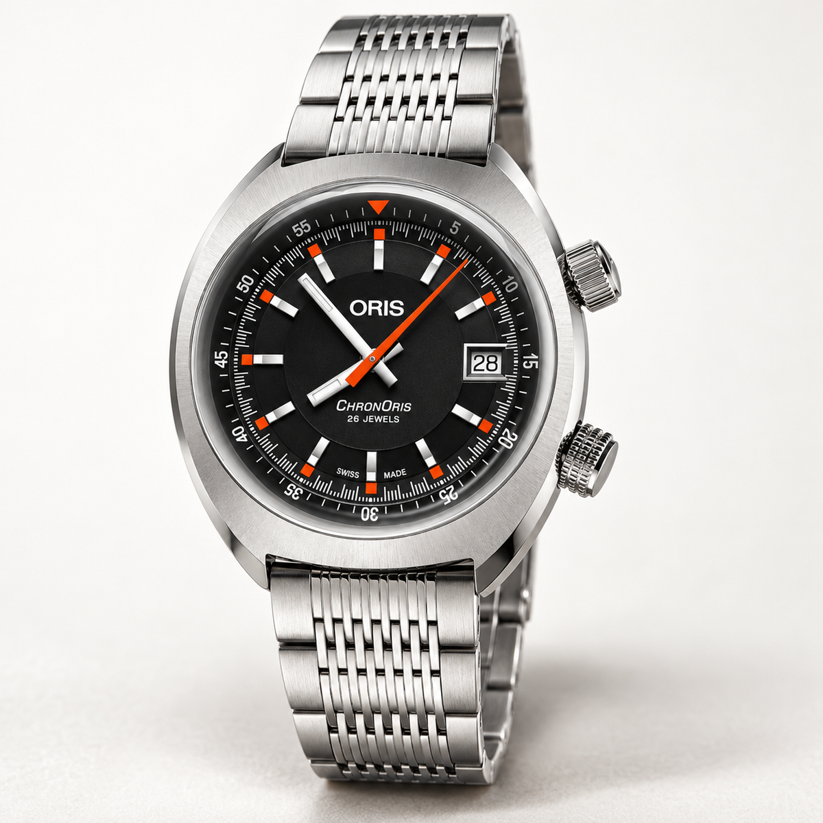 Oris Chronoris Date 39mm Black Dial Steel Automatic Men's Watch – studio