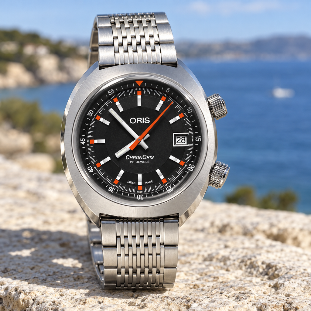 Oris Chronoris Date 39mm Black Dial Steel Automatic Men's Watch – coastal lifestyle