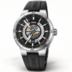 Oris TT1 Engine Date 42mm Black Skeleton Dial Black Rubber Automatic Men's Watch – studio