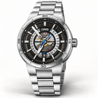 Oris TT1 Engine Date 42mm Black Skeleton Dial Steel Bracelet Automatic Men's Watch – studio