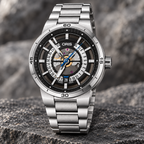 Oris TT1 Engine Date 42mm Black Skeleton Dial Steel Bracelet Automatic Men's Watch – stone still life