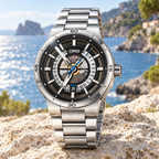 Oris TT1 Engine Date 42mm Black Skeleton Dial Steel Bracelet Automatic Men's Watch – coastal lifestyle