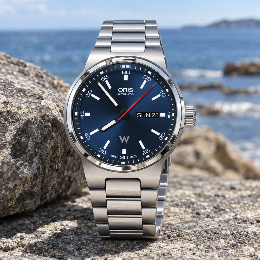 Oris Williams Day Date 42mm Blue Dial Steel Automatic Men's Watch – coastal lifestyle