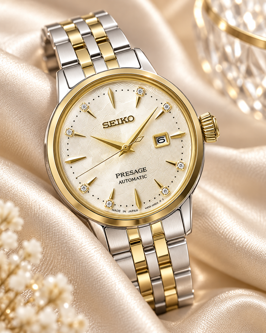Seiko Presage SRE010J1 silk close-up