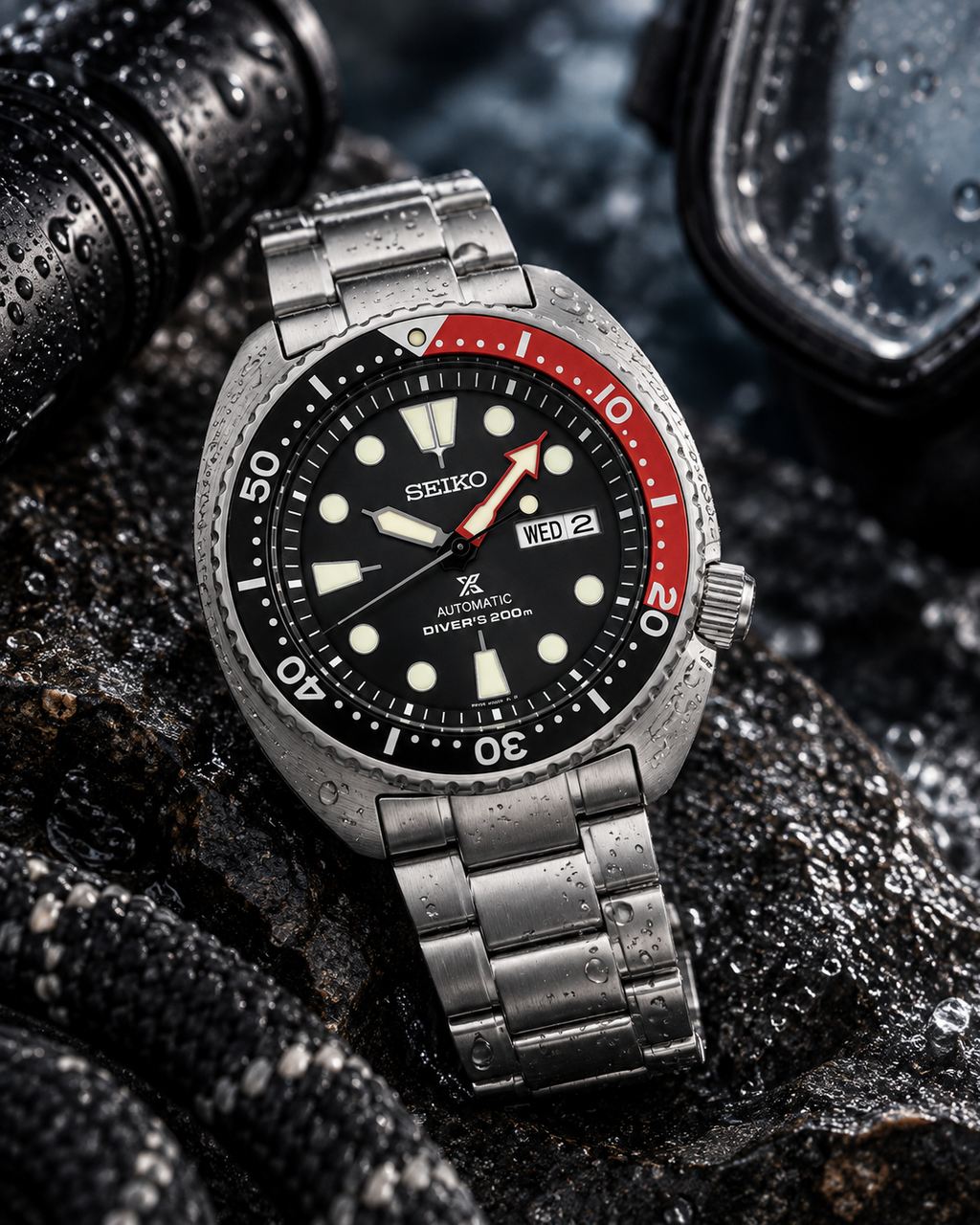 Seiko Prospex SRP789K1 wet rock lifestyle