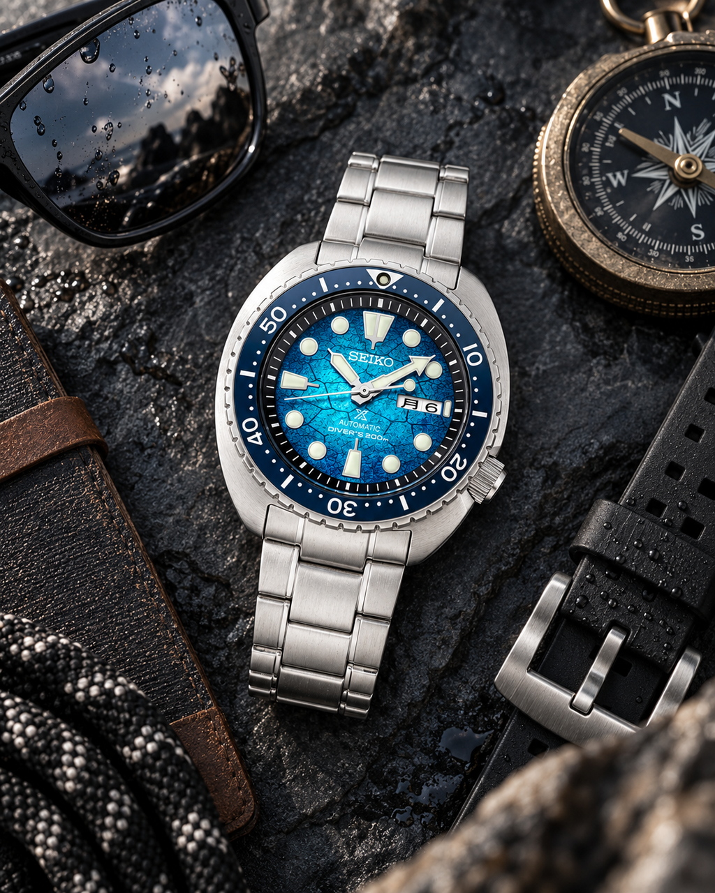 Seiko Prospex SRPH59 explorer flat lay
