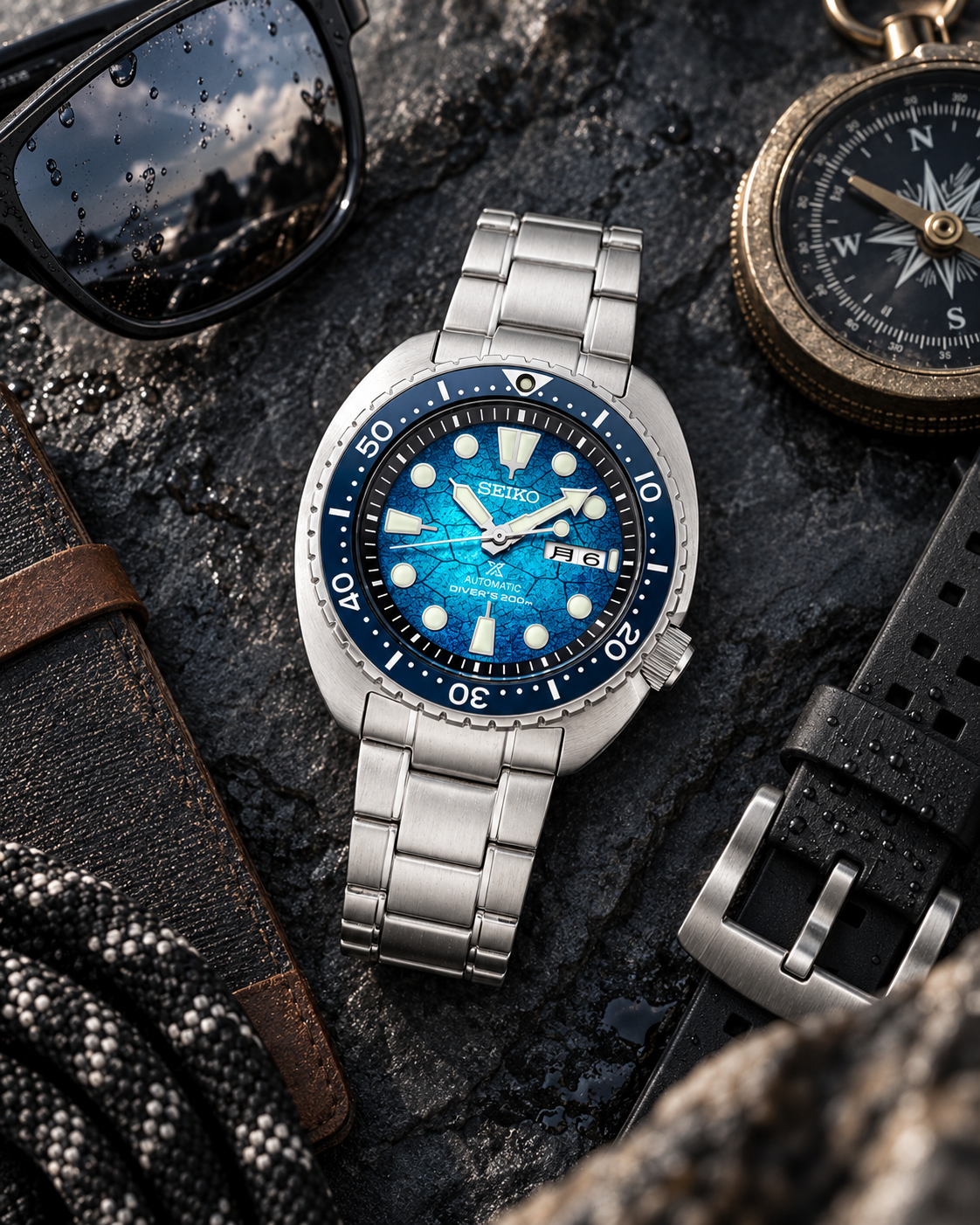 Seiko Prospex SRPH59 explorer flat lay
