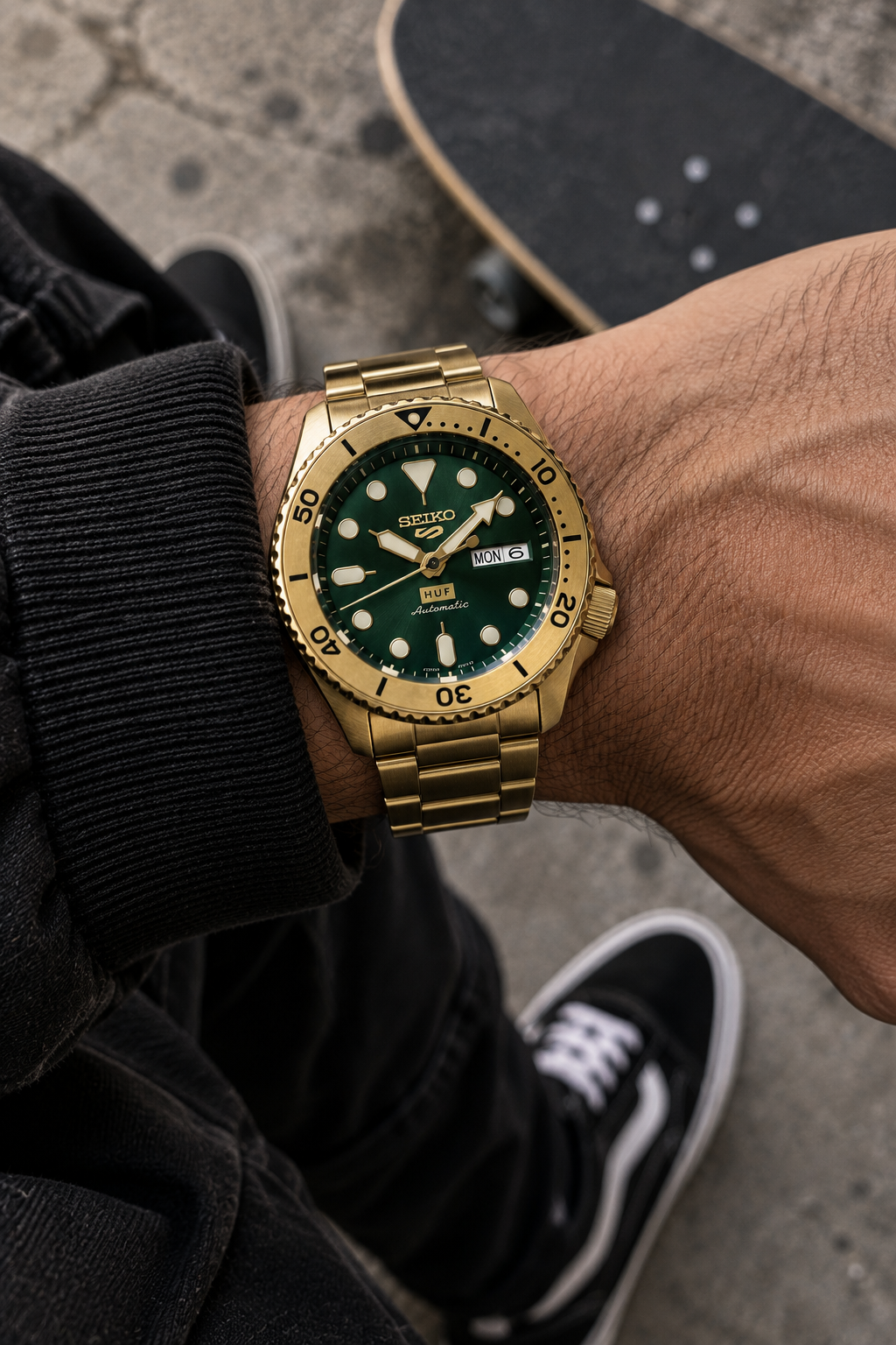 Seiko 5 Sports HUF SRPJ20 wrist shot