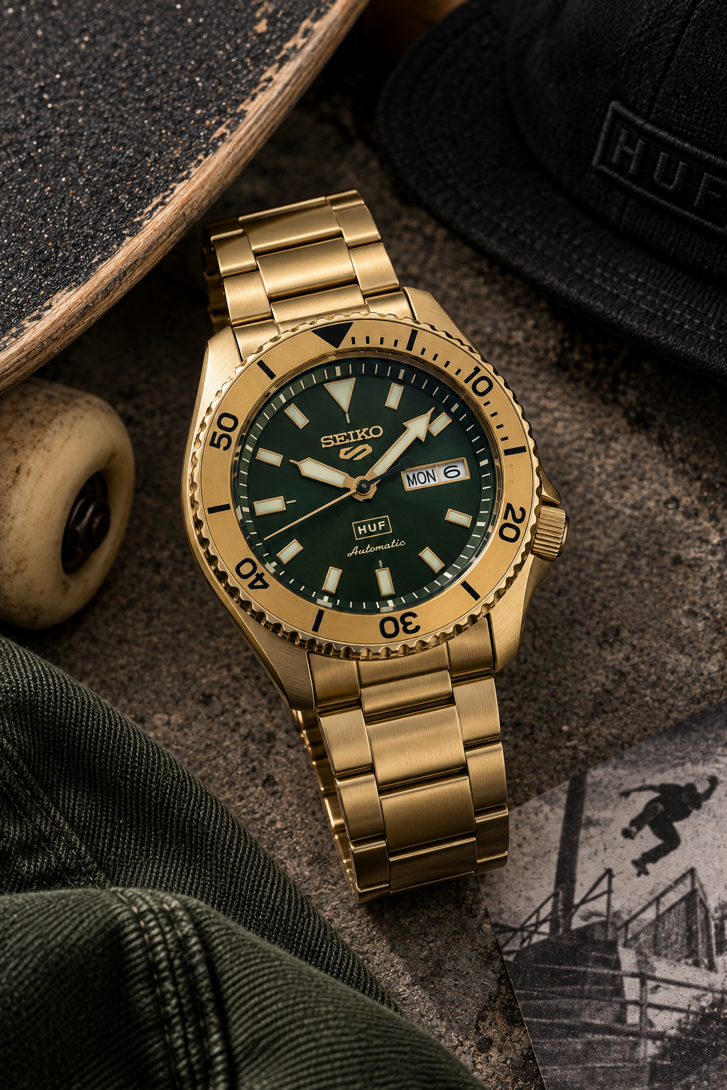 Seiko 5 Sports HUF SRPJ20 skate lifestyle
