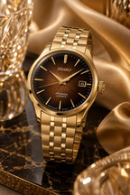 Seiko Presage SRPK48 gold silk lifestyle